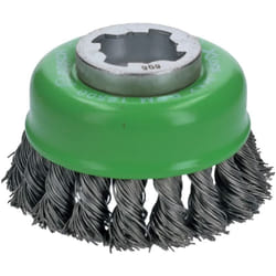 Bosch - Professional 2608620729 Spazzola a Tazza Intrecciato Clean, per Inox, X-Lock, ø 75 mm, Inossidabile, Spessore Filo 0.5 mm, per Ø125 mm