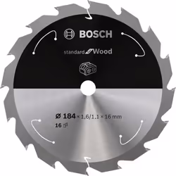 Bosch 2 608 837 697, In legno duro, Legno dolce, 18,4 cm, 1,6 cm, 1,1 mm, 7900 Giri/min, 1,6 mm