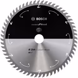 Bosch 2 608 837 736, In legno duro, Legno dolce, 25,4 cm, 3 cm, 1,6 mm, 6000 Giri/min, 2,2 mm