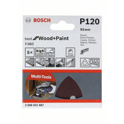 Bosch - Accessories 2608621688 Carta abrasiva a delta Dimensione dei grani 180 (l x l) 93 mm x 93 mm 5 pz.