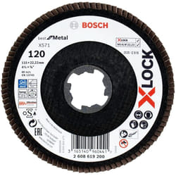 Bosch Professional 2608619200 Disco Lamellare Bombato, per Metallo, X-Lock, X571, Ø115 mm, Grana K120