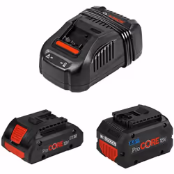 Power Set BOSCH (1 x 18V 4,0 Ah ProCORE + 1 x 18V 8,0 Ah ProCORE + GAL1880CV) Batterie BOSCH GBA 18V ProCORE - 87% più potent ...