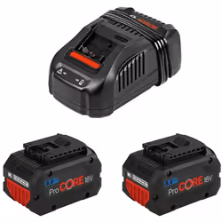 Power Set BOSCH (2 x 18V 8,0 Ah ProCORE + GAL1880CV) Batterie BOSCH GBA 18V 8,0 Ah ProCORE - 87% più potente rispetto a una b ...