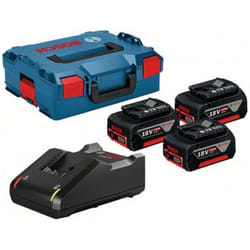 Bosch - Accessori - Set caricabatterie 4A e 3 batterie 18 v Li-Ion 5,0 Ah, valigetta L-Boxx 0615990L3T
