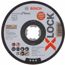Disco da taglio per acciaio Standard For Inox per smerigliatrici angolari sistema X-Lock per una sostituzione facile e veloce ...