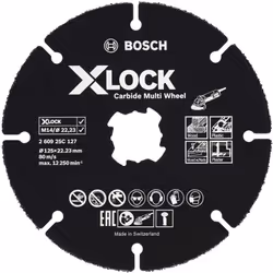 Mola da taglio X-LOCK Bosch Professional Carbide for Multi Wheel la mola da taglio X-LOCK Carbide Multi Wheel trasforma una s ...