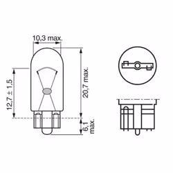 Lampada secondaria BOSCH W2W 12V, 2W, 10 Pezzo - Vista aggiuntiva 5