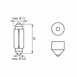 Lampada secondaria BOSCH C5W Pure Light 12V, 5W, 10 Pezzo - Vista aggiuntiva 6