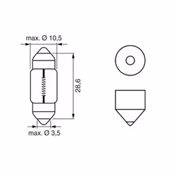Lampada secondaria BOSCH C10W Pure Light 12V, 10W, 10 Pezzo - Vista aggiuntiva 6