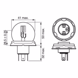 Lampada secondaria BOSCH R2 Trucklight 24V, 55/50W, 1 Pezzo - Vista aggiuntiva 4