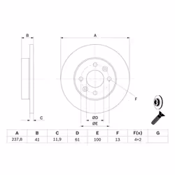 Disco freno BOSCH 0 986 478 105, anteriore, pieno, 1 Pezzo - Vista aggiuntiva 5