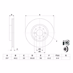 Disco freno BOSCH 0 986 478 515 anteriore, ventilato, 1 Pezzo - Vista aggiuntiva 7