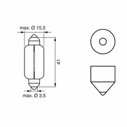 Lampada secondaria BOSCH C15W Pure Light 12V, 15W, 10 Pezzo - Vista aggiuntiva 6