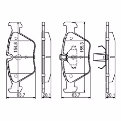 Set di pastiglie freno BOSCH 0 986 424 485, anteriore - Vista aggiuntiva 5