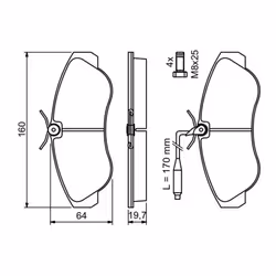 Set di pastiglie freno BOSCH 0 986 424 031, anteriore - Vista aggiuntiva 6