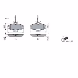 Set di pastiglie freno BOSCH 0 986 424 414, anteriore - Vista aggiuntiva 6