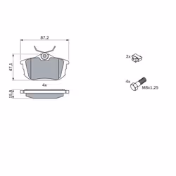 Set di pastiglie freno BOSCH 0 986 424 427, posteriore - Vista aggiuntiva 7