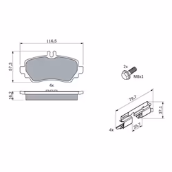 Set di pastiglie freno BOSCH 0 986 424 469, anteriore - Vista aggiuntiva 5