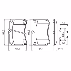 Set di pastiglie freno BOSCH 0 986 461 141, anteriore - Vista aggiuntiva 6