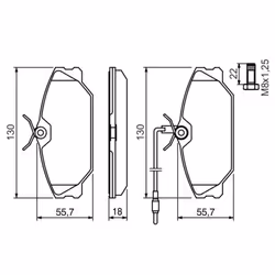 Set di pastiglie freno BOSCH 0 986 461 765, anteriore - Vista aggiuntiva 7