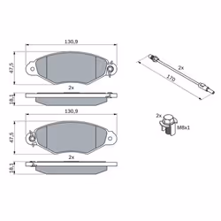 Set di pastiglie freno BOSCH 0 986 424 455, anteriore - Vista aggiuntiva 8