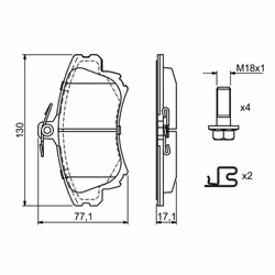 Set di pastiglie freno BOSCH 0 986 424 541, anteriore - Vista aggiuntiva 5
