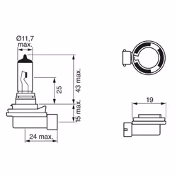 Lampada alogena BOSCH H8 Pure Light 12V, 35W, 1 Pezzo - Vista aggiuntiva 6