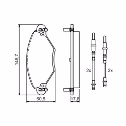 Set di pastiglie freno BOSCH 0 986 424 582, anteriore - Vista aggiuntiva 6