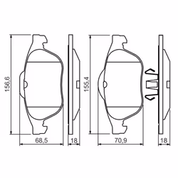 Set di pastiglie freno BOSCH 0 986 424 616, anteriore - Vista aggiuntiva 5