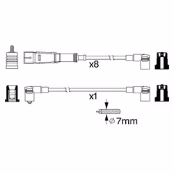 Set di cavi d'accensione BOSCH 0 986 356 334 - Vista aggiuntiva 6