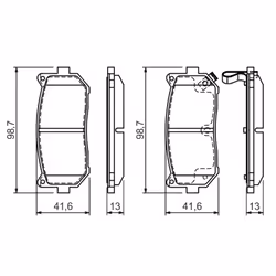 Set di pastiglie freno BOSCH 0 986 424 693, posteriore - Vista aggiuntiva 4