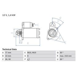 Motorino di avviamento BOSCH 0 986 020 411