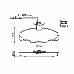 Set di pastiglie freno BOSCH 0 986 424 227, anteriore - Vista aggiuntiva 5