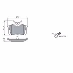 Set di pastiglie freno BOSCH 0 986 424 751, posteriore - Vista aggiuntiva 5