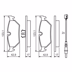 Set di pastiglie freno BOSCH 0 986 424 027, posteriore - Vista aggiuntiva 5