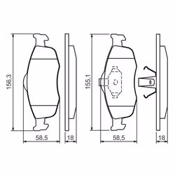 Set di pastiglie freno BOSCH 0 986 460 969, anteriore - Vista aggiuntiva 5