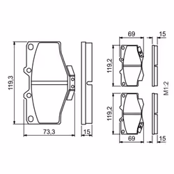Set di pastiglie freno BOSCH 0 986 424 268, anteriore - Vista aggiuntiva 8