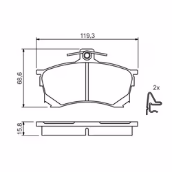 Set di pastiglie freno BOSCH 0 986 424 370, anteriore - Vista aggiuntiva 7
