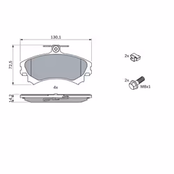 Set di pastiglie freno BOSCH 0 986 424 371, anteriore - Vista aggiuntiva 6