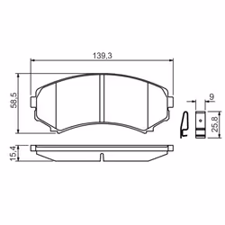Set di pastiglie freno BOSCH 0 986 424 709, anteriore - Vista aggiuntiva 8