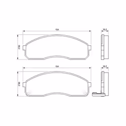 Set di pastiglie freno BOSCH 0 986 424 714, anteriore - Vista aggiuntiva 7