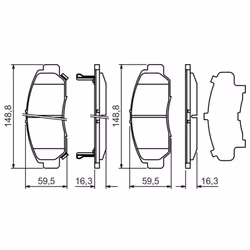 Set di pastiglie freno BOSCH 0 986 424 722, anteriore - Vista aggiuntiva 7