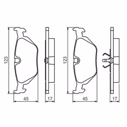 Set di pastiglie freno BOSCH 0 986 460 964, posteriore - Vista aggiuntiva 5