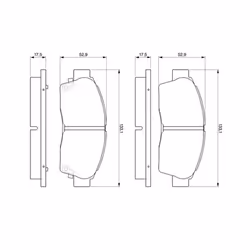 Set di pastiglie freno BOSCH 0 986 461 123, anteriore - Vista aggiuntiva 6
