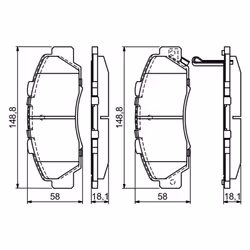 Set di pastiglie freno BOSCH 0 986 461 142, anteriore - Vista aggiuntiva 6