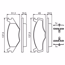 Set di pastiglie freno BOSCH 0 986 468 873, anteriore - Vista aggiuntiva 8