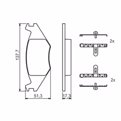 Set di pastiglie freno BOSCH 0 986 468 890, anteriore - Vista aggiuntiva 7