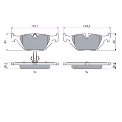 Set di pastiglie freno BOSCH 0 986 424 484, posteriore - Vista aggiuntiva 7