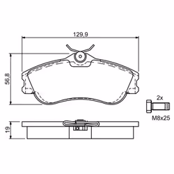 Set di pastiglie freno BOSCH 0 986 424 583, anteriore - Vista aggiuntiva 6