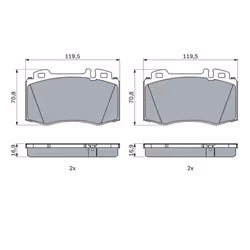 Set di pastiglie freno BOSCH 0 986 424 705, anteriore - Vista aggiuntiva 6
